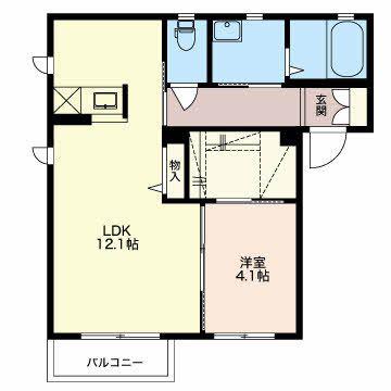 フラワーASAMA(1LDK/2階)の間取り写真