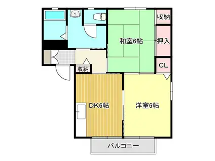 ヴェルデ(2DK/1階)の間取り写真