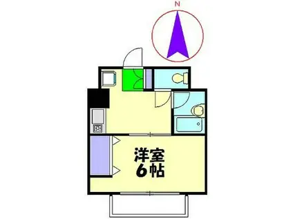 アーバンライフ大友(1K/4階)の間取り写真