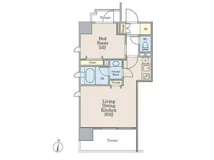 南麻布パークハイツ(1LDK/8階)の間取り写真