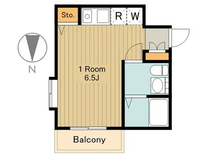 ファーストヒルズ武蔵小金井B棟(ワンルーム/2階)の間取り写真