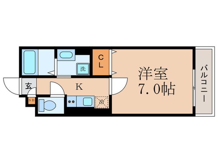 ASUKAII(1K/2階)の間取り写真