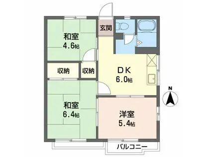 レインボー170(3DK/2階)の間取り写真