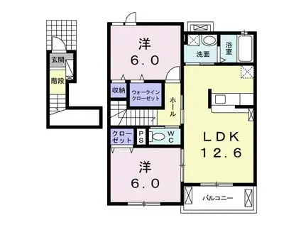 フラン・マジェステ(2LDK/2階)の間取り写真