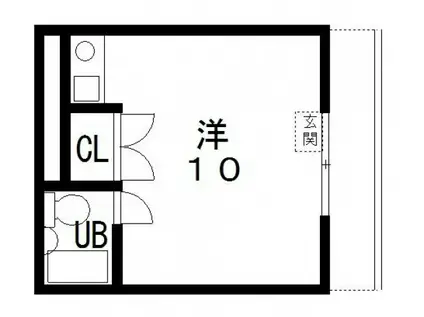 イヌイマンション(ワンルーム/2階)の間取り写真
