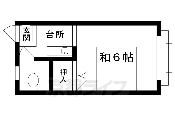 コーポ足立(1K/1階)の間取り写真