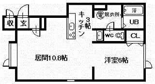 SKY CITY(1LDK/1階)の間取り写真