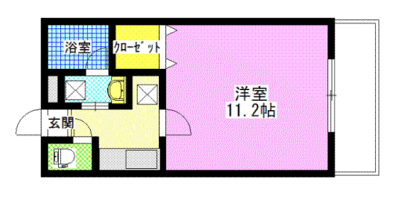 ピアグロリア奥田(1K/1階)の間取り写真