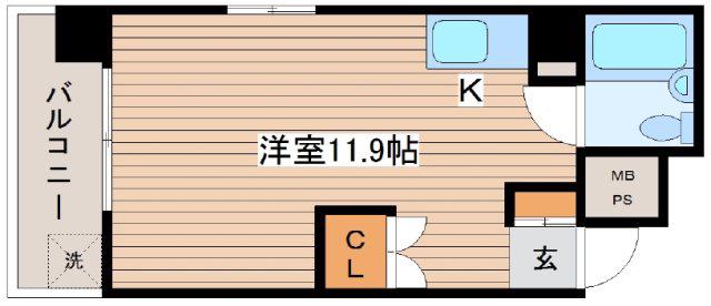 メゾン小河内(ワンルーム/2階)の間取り写真
