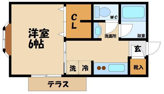 Tコーポ(1K/1階)の間取り写真