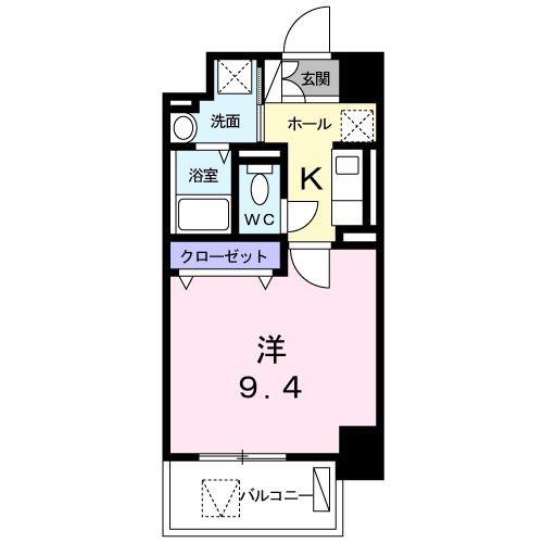 コルソ デラ モーダ(1K/1階)の間取り写真