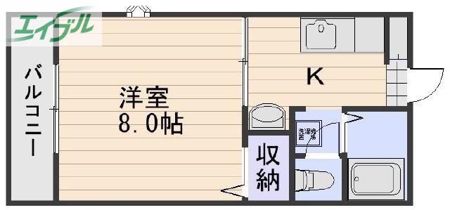 ディアスルシードII(1K/1階)の間取り写真