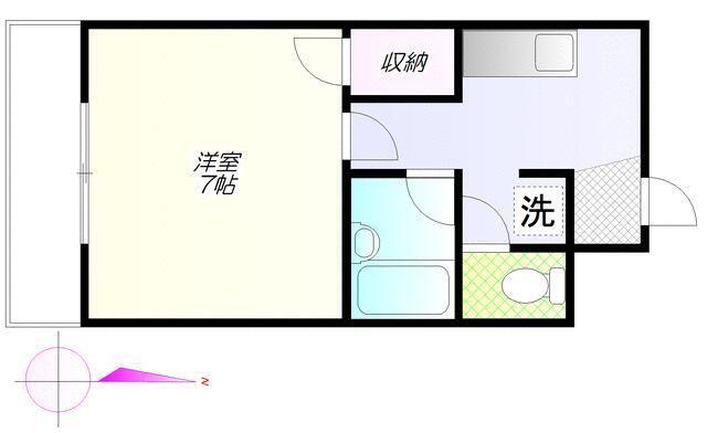 エルシオン弥生(1K/3階)の間取り写真