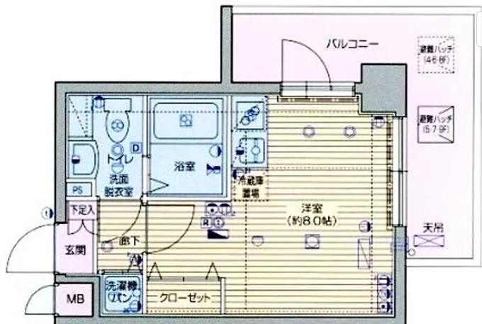 ガーラ本郷三丁目(ワンルーム/7階)の間取り写真
