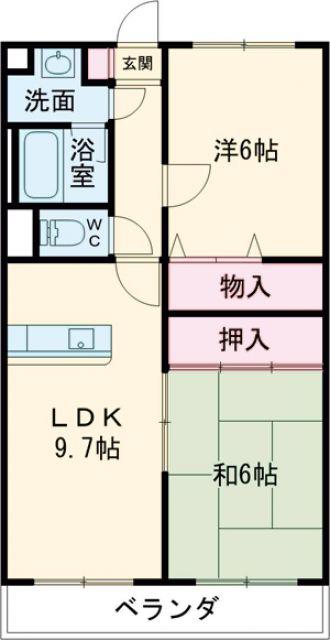 エバードリーム(2LDK/1階)の間取り写真