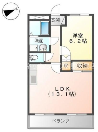 プロニティーピア(1LDK/1階)の間取り写真