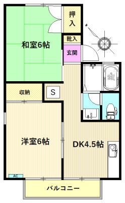 セジュール柏台(2DK/1階)の間取り写真