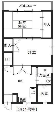 ハイツイースト須磨(2DK/2階)の間取り写真