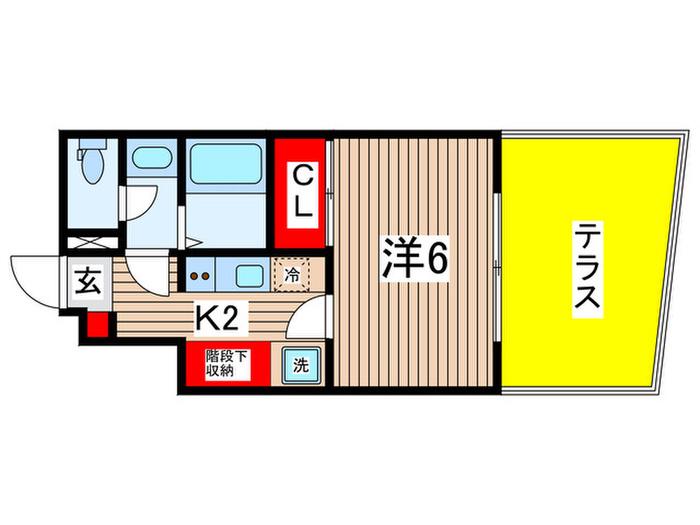 THE TERRACE TENDAI(1K/1階)の間取り写真