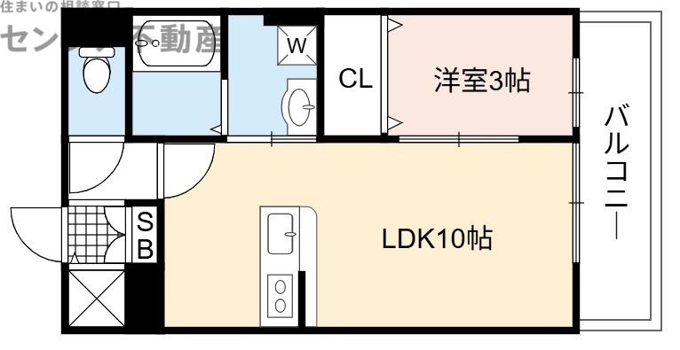 新森グリーンハイツ(1LDK/2階)の間取り写真