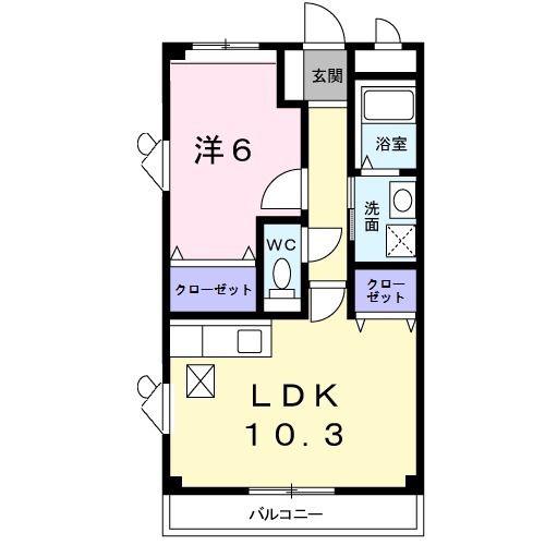 スペイシア友貴(1LDK/1階)の間取り写真