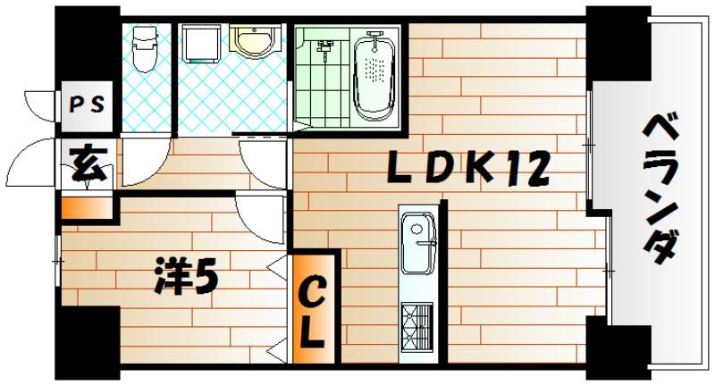 J-スクエア(1LDK/5階)の間取り写真