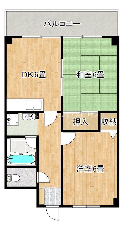 メゾンモンブラン(2DK/5階)の間取り写真