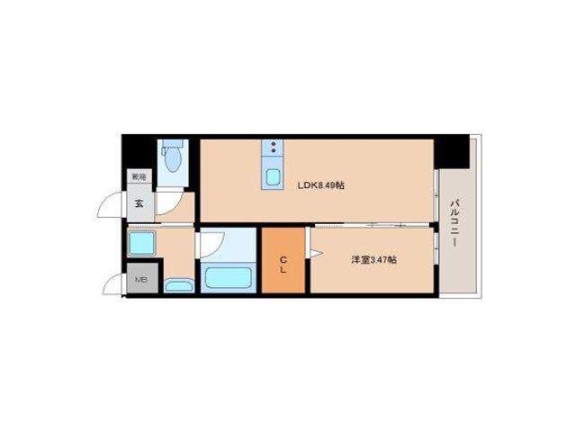プレジデンスザ小倉(1LDK/11階)の間取り写真