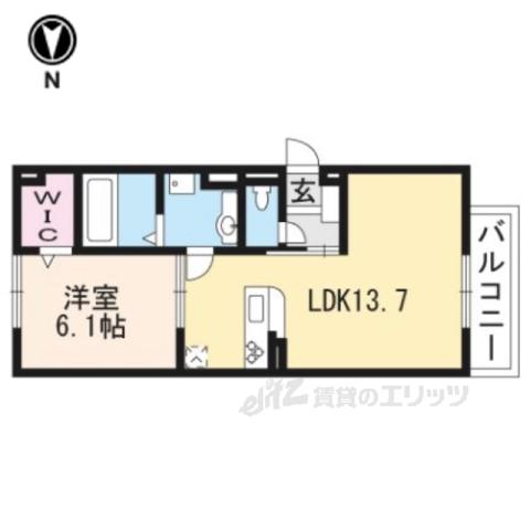 プレジール平安(1LDK/3階)の間取り写真