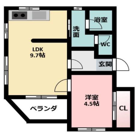 ベルガーデン(1LDK/3階)の間取り写真
