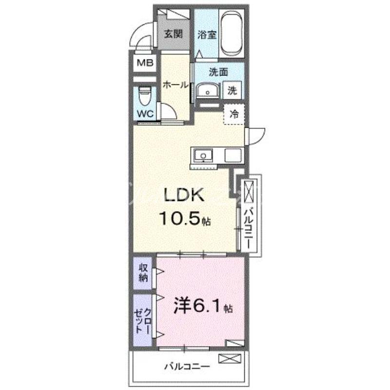 ヴィオラ住吉ノ杜(1LDK/2階)の間取り写真