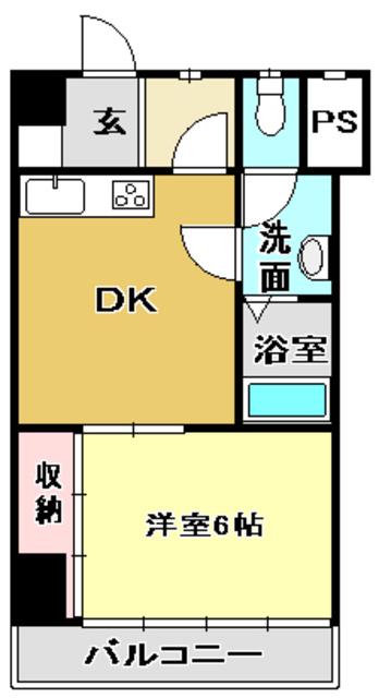 住友ハイツ(1DK/7階)の間取り写真