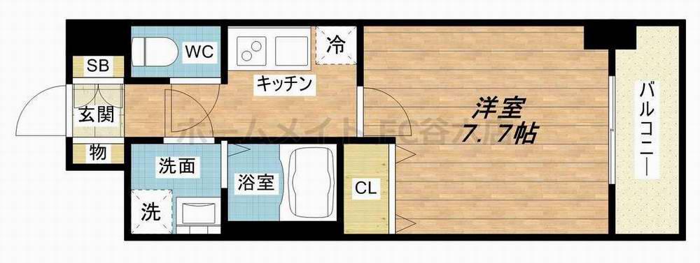 LA DOUCEUR九条(1K/8階)の間取り写真