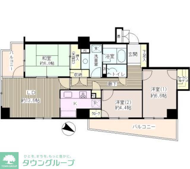 グランデュオ南街区(3LDK/10階)の間取り写真