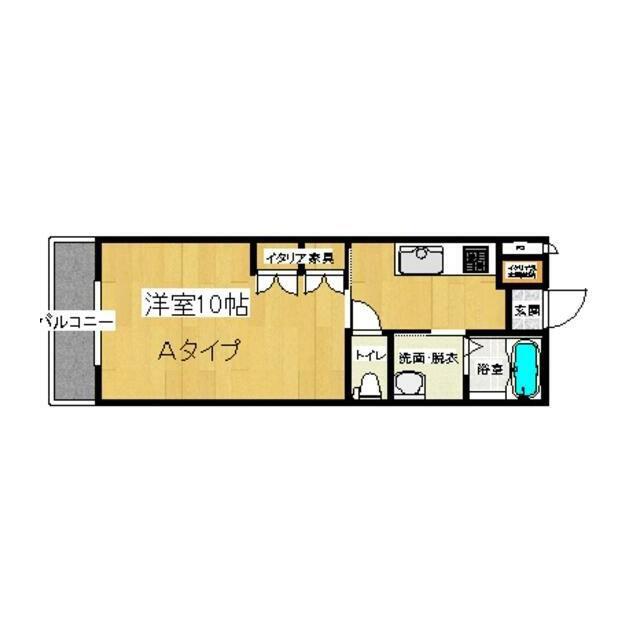 グラシアス(1K/2階)の間取り写真