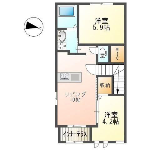 ポートボヌール(2LDK/2階)の間取り写真