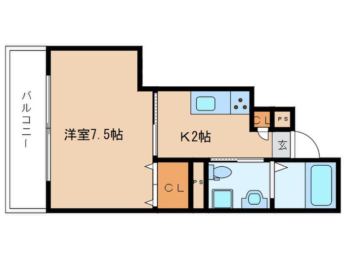 セントポーリア明石(1K/1階)の間取り写真