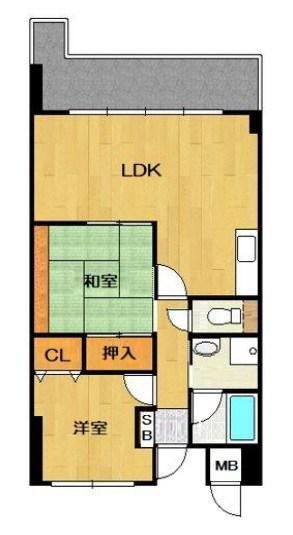 ロイヤルオータム(2LDK/5階)の間取り写真
