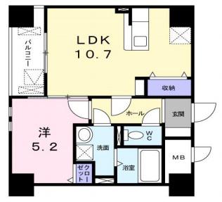 リフレスタ 吹上(1LDK/8階)の間取り写真
