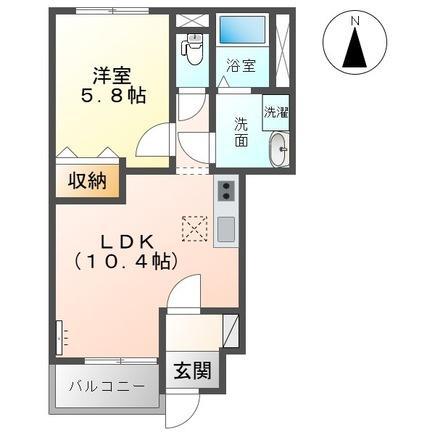 クローバー(1LDK/1階)の間取り写真