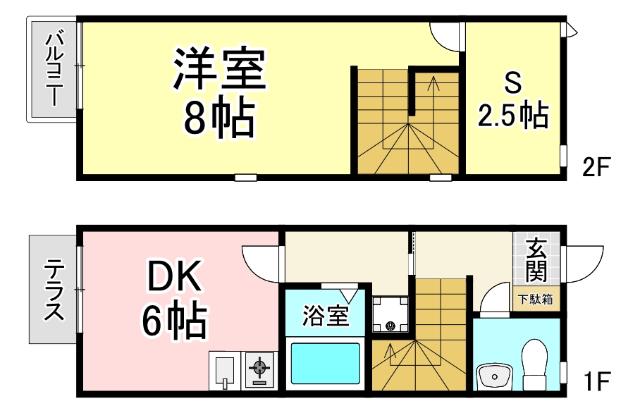 キューブ南方(1SDK/1階)の間取り写真