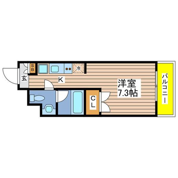 グランデ六番町(1K/7階)の間取り写真