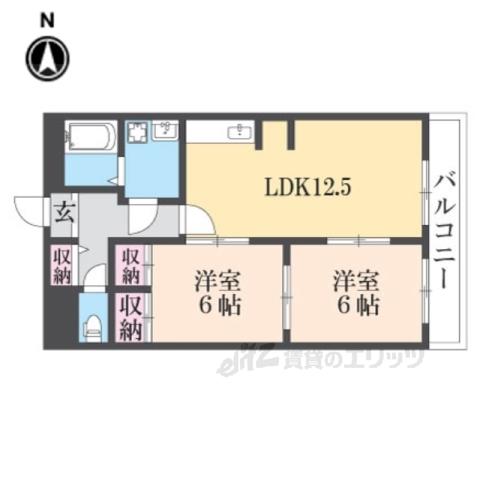 グランドハイツ森川(2LDK/2階)の間取り写真