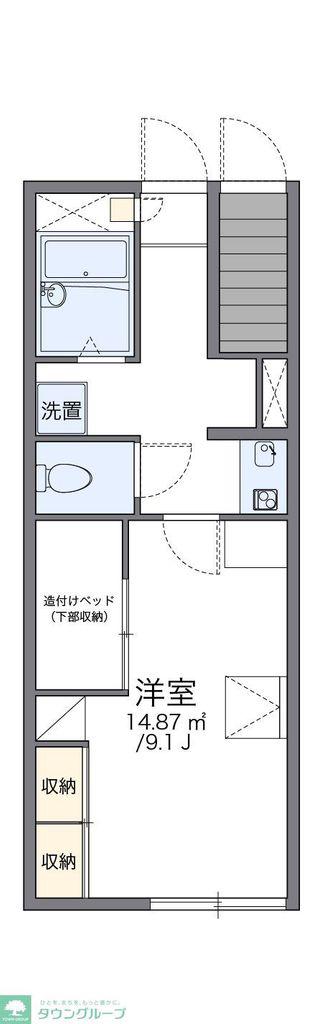 レオパレス北八王子A(1K/1階)の間取り写真