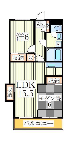 カームヤタ藤第三(2LDK/2階)の間取り写真