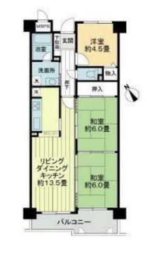 ライオンズマンション西明石北(3LDK/5階)の間取り写真