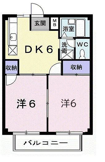 シティハイツ丸山(2DK/2階)の間取り写真