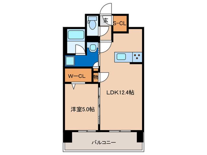 ブランシエスタ千早RJR(1LDK/12階)の間取り写真