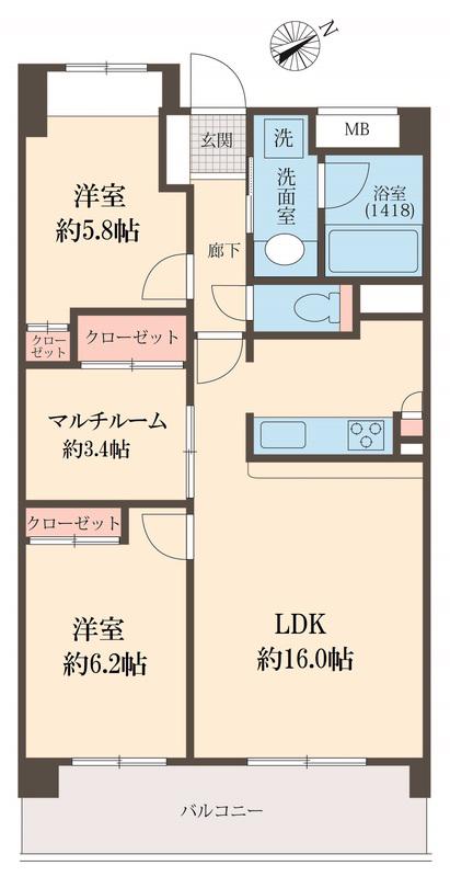 コンフォール高田馬場(2SLDK/3階)の間取り写真