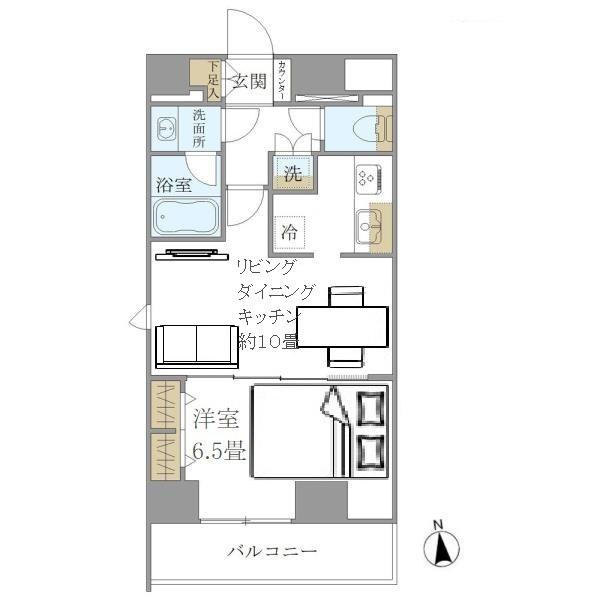 PREMIUM CUBE 上野 PREMIUM CUBE 上野(1LDK/11階)の間取り写真